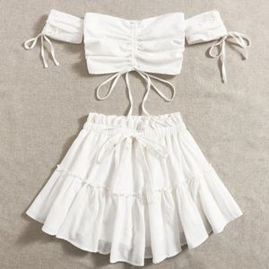 SHEIN OFF SHOULDER 2 PIECE SKIRT SET